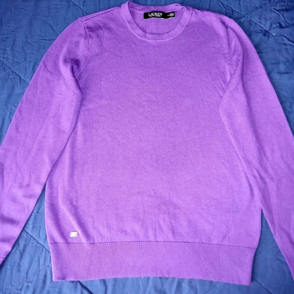 Ralph Lauren Women's Purple Cashmere Crewneck Sweater